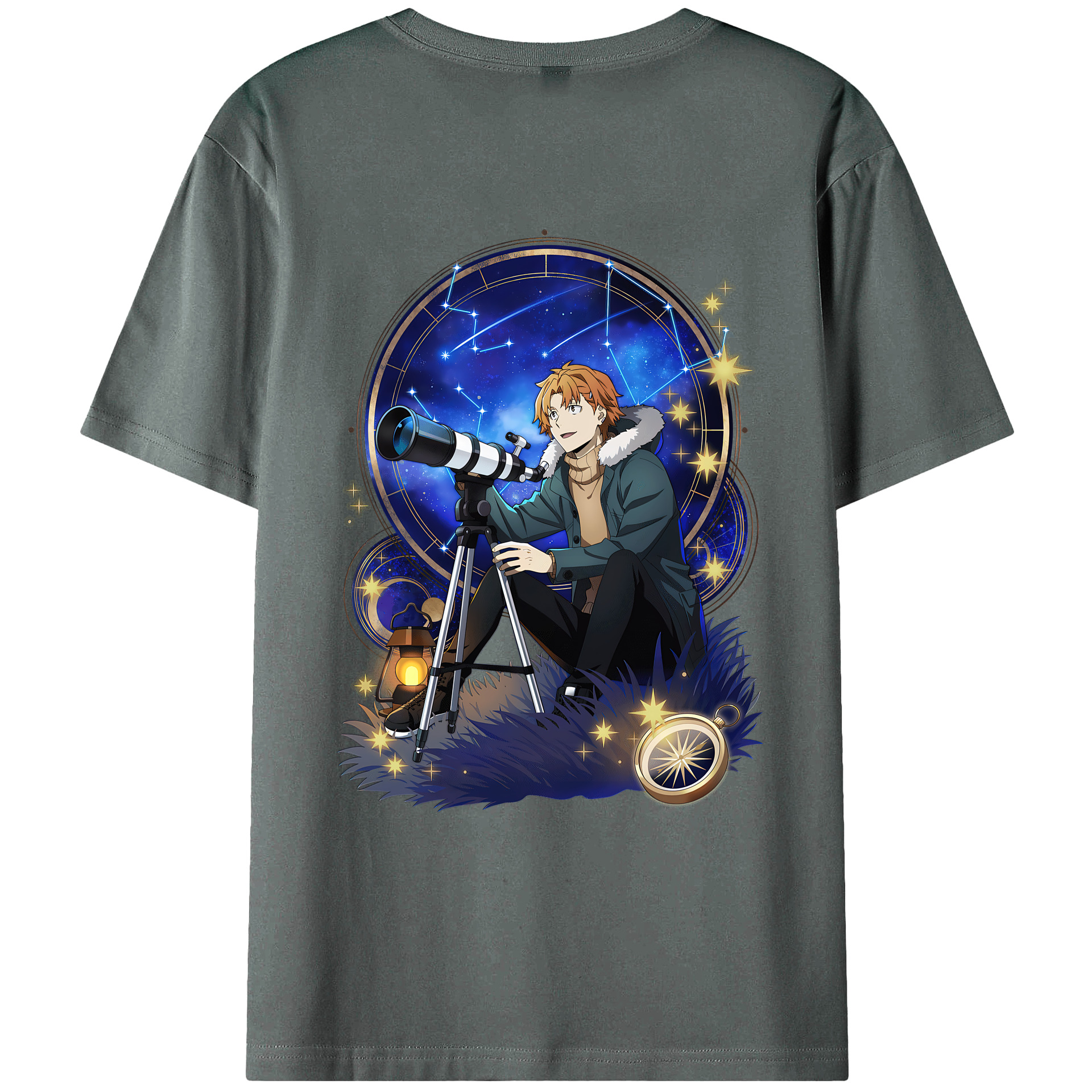 （画像用） 文豪ストレイドッグス Bungo Stray Dogs 綿100％ メンズ半袖Tシャツ（バックプリント） 通気性